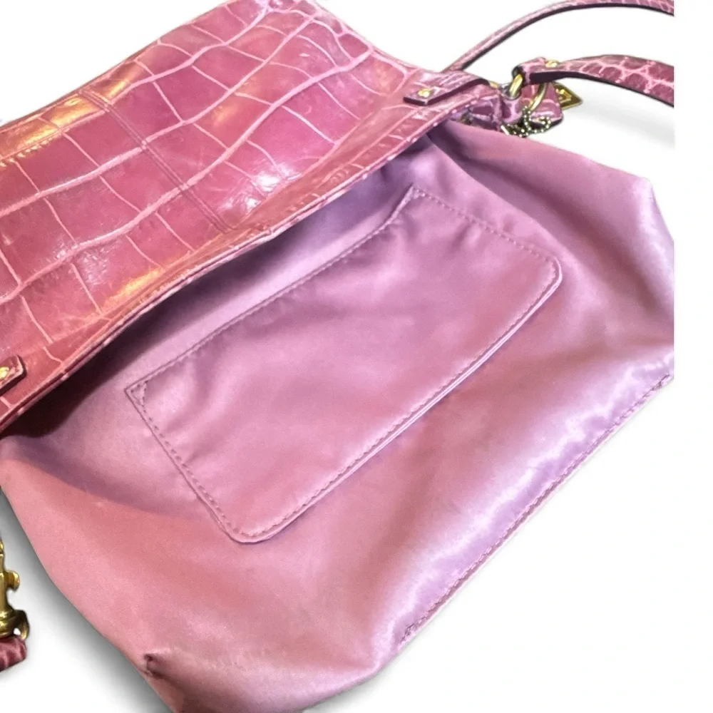 Coach Raspberry crocodile bag